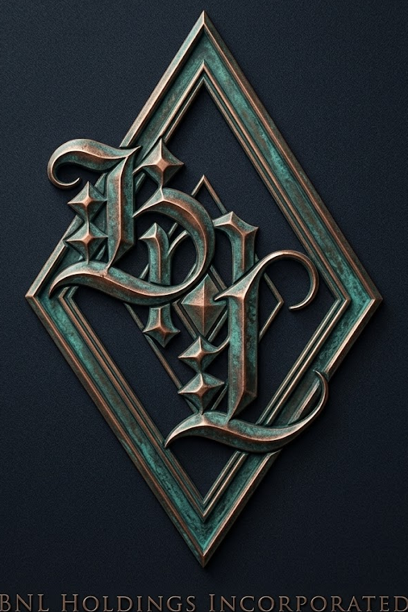 BnL Holdings embossed patinated copper logo